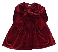 Vínové zamatové šaty F&F