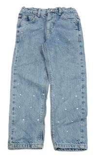 Světlemodré relaxed rifle s kamínky Denim Co.