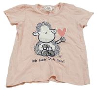 Světlerůžové tričko s ovečkou 