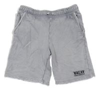 Svetlosivé teplákové kraťasy s nápisom H&M