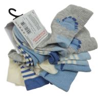 Nové - 5set - 5x modro-smetanové ponožky s diny George
