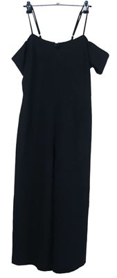 Dámský černý kalhotový společenský culottes overal s volnými rameny River Island 