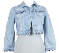 Dámska svetlomodrá rifľová crop bunda Topshop