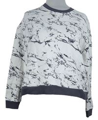 Dámska bielo-sivá vzorovaná crop mikina Topshop