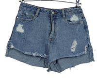 Dámské světlemodré riflové kraťasy s prošoupáním MissGuided 