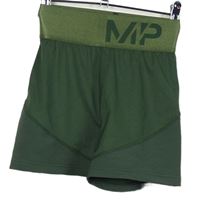 Dámské khaki elastické sportovní funkční kraťasy s logem My Protein 