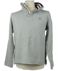 Pánská šedá mikina s límečkem Crew Clothing 