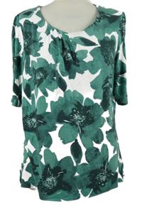 Dámske zeleno-biele kvetované tričko Next