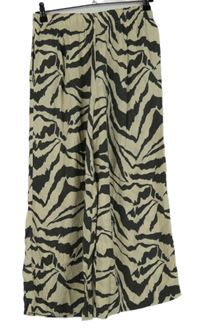 Dámské béžovo-šedé vzorované culottes kalhoty H&M