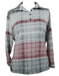 Dámská šedo-vínová kostkovaná halenka Serena Malin 