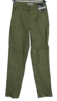 Nové - Dámske khaki chino plátenné nohavice Primark