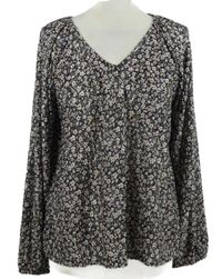 Dámska čierno-ružová kvietkovana plisovaná blúzka Papaya