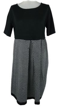 Dámské černo-bílé vzorované pletené midi šaty Bonprix 