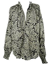 Dámska čierno-smotanová vzorovaná blúzka H&M
