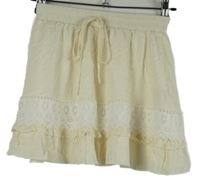 Dámska smotanová sukňa s čipkou Shein