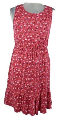 Dámske tmavoružové kvietkovane bavlnené šaty George