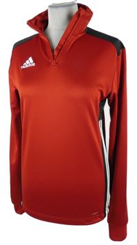 Pánska červeno-čierna športová funkčná mikina s pruhmi Adidas