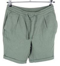 Pánské khaki teplákové kraťasy Zara vel. 30
