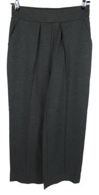 Dámske tmavosivé široké nohavice H&M