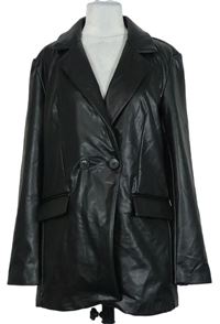 Dámsky čierny koženkový kabát Only
