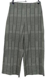 Dámské černo-smetanové vzorované culottes kalhoty H&M