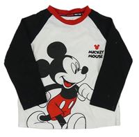 Bílo-černé triko s Mickey mousem Disney