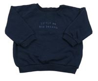 Tmavomodrá mikina s nápisom Matalan