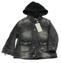 Nové - Černá riflová bunda s kapucí 