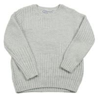 Svetlošedá -biely melírovaný sveter Matalan