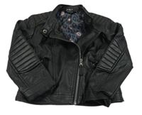 Černá koženková jarní bunda Kiki&Koko