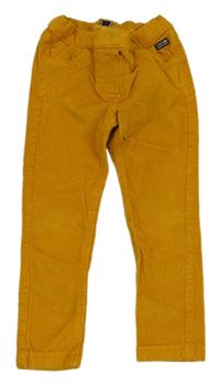 Hořčicové elastické manšestráky