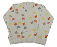 Svetloružový sveter s motýlikmi H&M