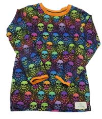 Čierno-farebné tričko s hviezdičkami a lebkami