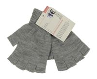 Nové - Šedé třpytivé bezprsté rukavice 