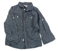 Tmavomodrá pruhovaná košile 