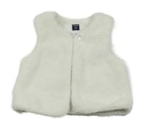 Biela kožušinová podšitá vesta Kiabi