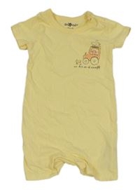 Žlutý kraťasový overal s obrázkem so cute