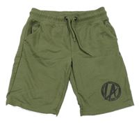 Khaki teplákové kraťasy s potlačou Chapter young