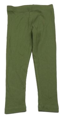 Khaki rebrované legíny George