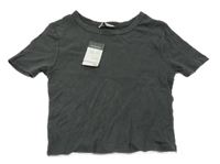 Nové - sivé rebrované crop tričko Primark