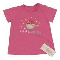 Nové - Ružové tričko s cupcakem