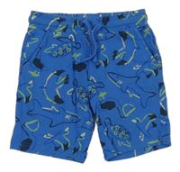 Modré teplákové kraťasy s korytnačkami