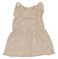 Ružové šaty s hviezdami a volánikmi