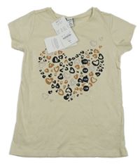 Nové - Béžové tričko so srdiečkom Dopodopo