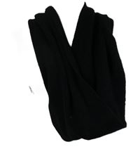 Dámská černá pletená žebrovaná límcová šála