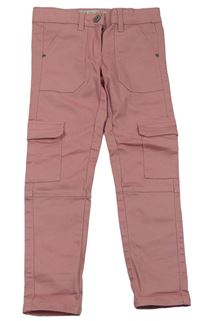 Růžové skinny rifle s kapsami 