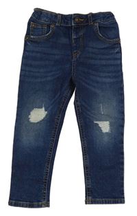 Tmavomodré skinny rifle s vyšúchaním zn. River Island