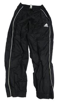 Černé šusťákové vodědolné kalhoty Adidas