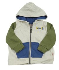 Smetanovo-khaki propínací mikina s kapucí Levi´s