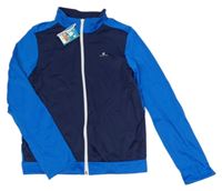 Tmavomodro-modrá propínací funkční sportovní mikina s logem Decathlon